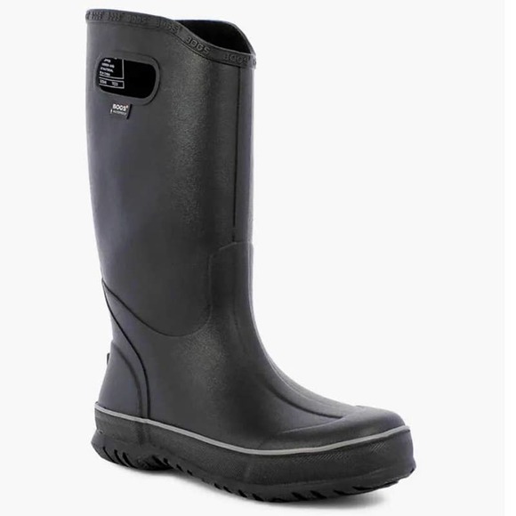 BOGS Men's 100% Waterproof Rubber Rain Boots Anti-Slip Black Size 12